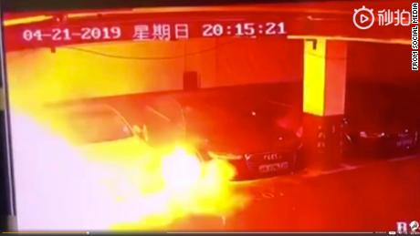 Tesla investigates after car appears to explode in China