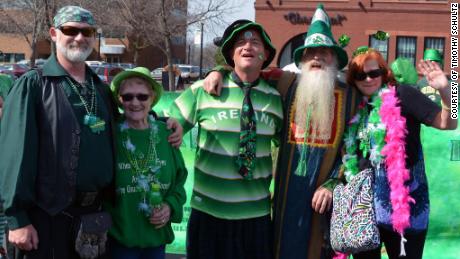 Ellen Karpas, second from left, with her family at a 2016 St. Patrick&#39;s Day parade. 