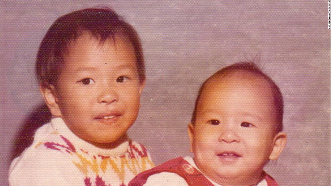 Yang and his brother in another childhood photo.