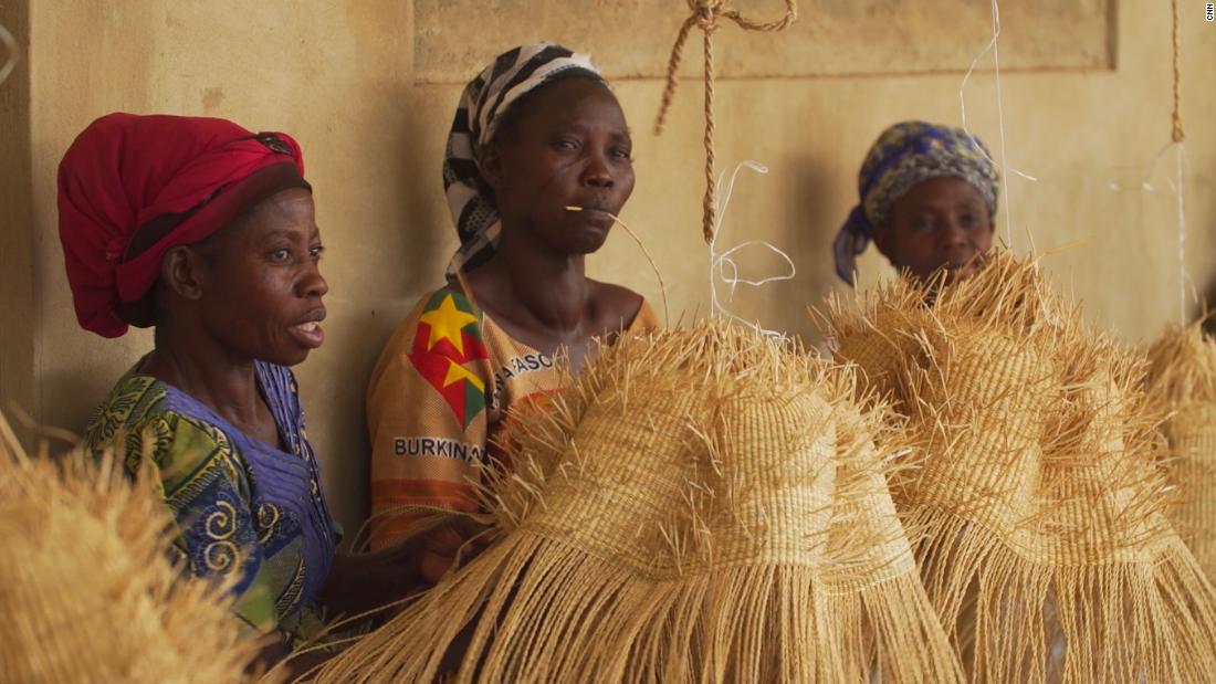 In Bolga, women weave Bolga baskets to supplement their family income.