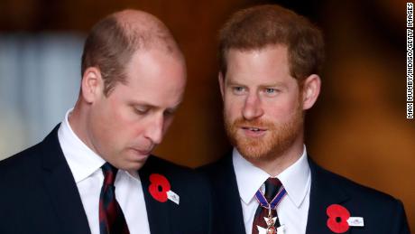 LONDON, UNITED KINGDOM - APRIL 25: (EMBARGOED FOR PUBLICATION IN UK NEWSPAPERS UNTIL 24 HOURS AFTER CREATE DATE AND TIME) Prince William, Duke of Cambridge and Prince Harry attend an Anzac Day Service of Commemoration and Thanksgiving at Westminster Abbey on April 25, 2018 in London, England. Anzac Day commemorates members of the Australian and New Zealand Army Corps who died during the Gallipoli landings of 1915. (Photo by Max Mumby/Indigo/Getty Images)