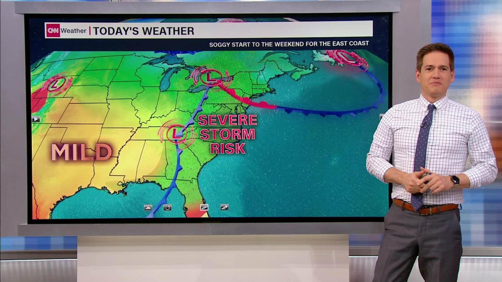 Weather Map Of East Coast Severe weather threatens the East Coast   CNN Video