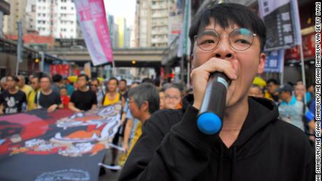 Protesters take part in a protest against the proposed extradition law on April 28, 2019 in Hong Kong. 