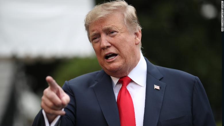WASHINGTON, DC - APRIL 26: U.S. President Donald Trump answers questions as he departs the White House April 26, 2019 in Washington, DC. Trump is scheduled to speak at the annual National Rifle Association convention in Indianapolis later today before returning to Washington. (Photo by Win McNamee/Getty Images)