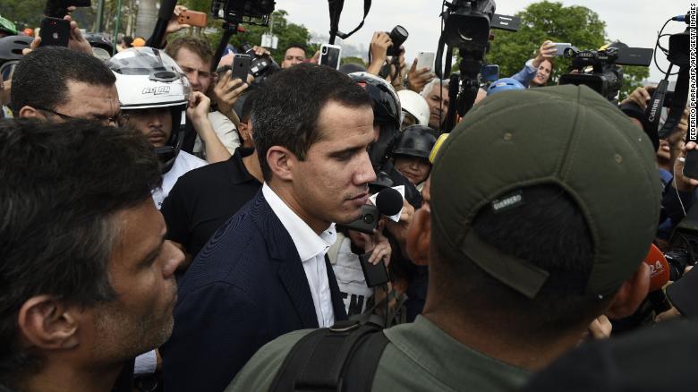 Venezuelan opposition leader Juan Guaido and high-profile opposition politician Leopoldo Lopez.