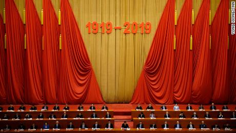 President Xi Jinping (center) ahead of a speech marking the 100th anniversary of May 4th Movement at Great Hall of the People in Beijing.