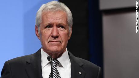 LAS VEGAS, NV - APRIL 09:  &quot;Jeopardy!&quot; host Alex Trebek speaks as he is inducted into the National Association of Broadcasters Broadcasting Hall of Fame during the NAB Achievement in Broadcasting Dinner at the Encore Las Vegas on April 9, 2018 in Las Vegas, Nevada. NAB Show, the trade show of the National Association of Broadcasters and the world&#39;s largest electronic media show, runs through April 12 and features more than 1,700 exhibitors and 102,000 attendees.  (Photo by Ethan Miller/Getty Images)