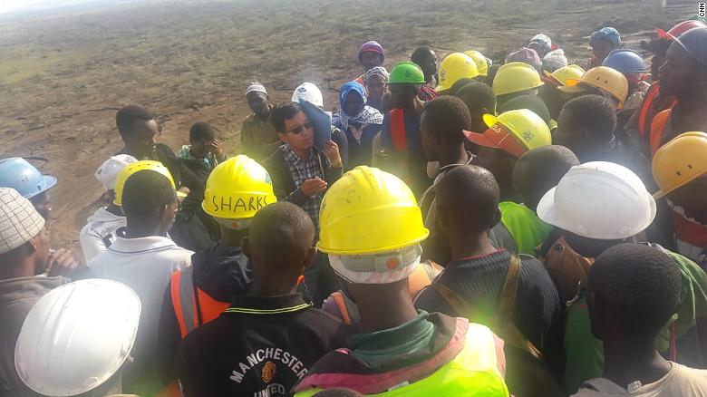 A standoff between a Chinese manager and Kenyan staff along the railway line.