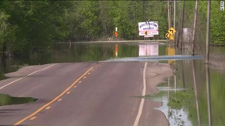 Flooding in Missouri covered many roadways.