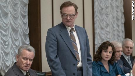 Stellan Skarsgard, Jared Harris and Emily Watson, from left, in &quot;Chernobyl.&quot;