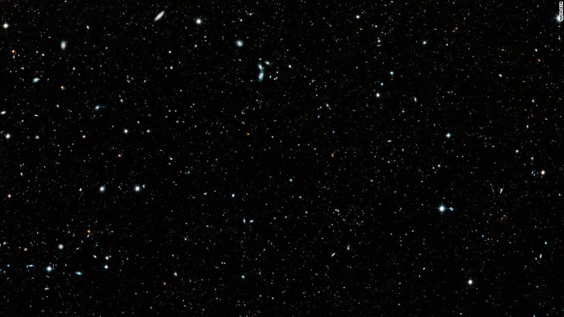 Astronomers developed a mosaic of the distant universe, called the Hubble Legacy Field, that documents 16 years of observations from the Hubble Space Telescope. The image contains 200,000 galaxies that stretch back through 13.3 billion years of time to just 500 million years after the Big Bang. 