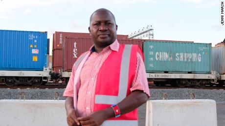 Tom Ojijo, operations expert at Kenya Railways Corporation, at Mombasa port. 