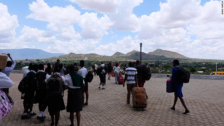 Passengers arriving in Voi.