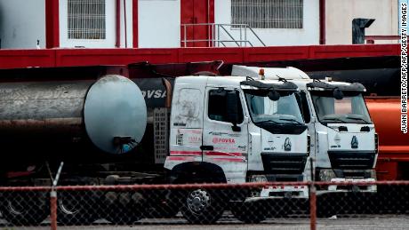 Tanker trucks are seen in Maracaibo, Venezuela on March 15, 2019. 