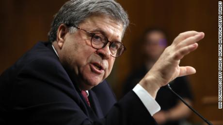 WASHINGTON, DC - MAY 1: U.S. Attorney General William Barr testifies before the Senate Judiciary Committee May 1, 2019 in Washington, DC. Barr testified on the Justice Department&#39;s investigation of Russian interference with the 2016 presidential election. (Photo by Win McNamee/Getty Images)