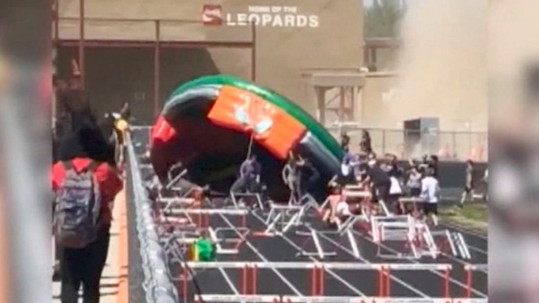 Students injured as wind tosses bounce house CNN Video