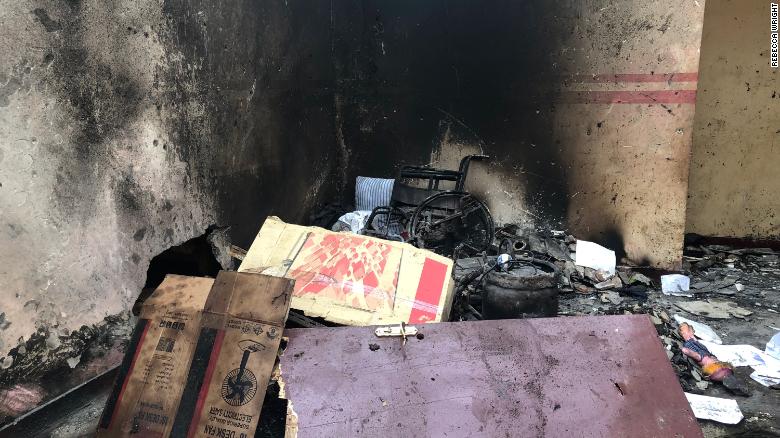 The aftermath of suicide explosions at a house in Sainthamaruthu, near Kalmunai, eastern Sri Lanka.