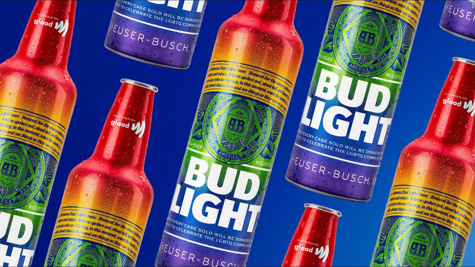 Bud Light is selling beer in rainbow bottles in June to celebrate Pride