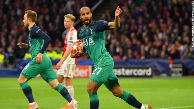 Lucas Moura scored a hattrick as Tottenham came from behind to defeat Ajax.
