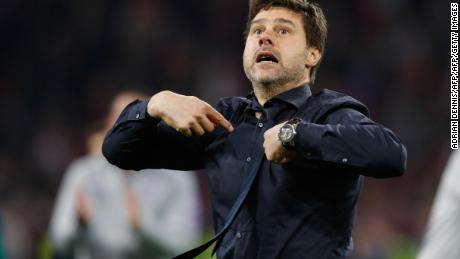 Pochettino was overcome by emotion at the full time whistle.