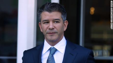 Former Uber CEO Travis Kalanick leaves the Phillip Burton Federal Building on day three of the trial between Waymo and Uber Technologies  on February 7, 2018 in San Francisco, California. 