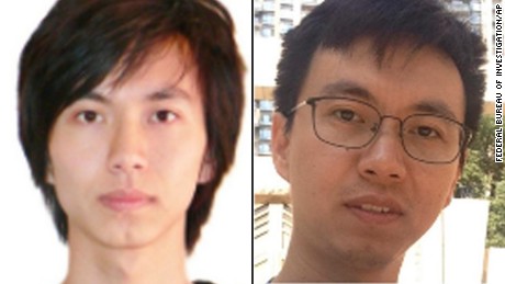 Two images of Fujie Wang taken from a wanted posted issued by the FBI. 
