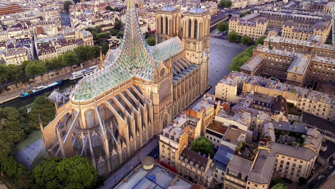 Notre Dame: Architect unveils striking proposal for 'green' cathedral