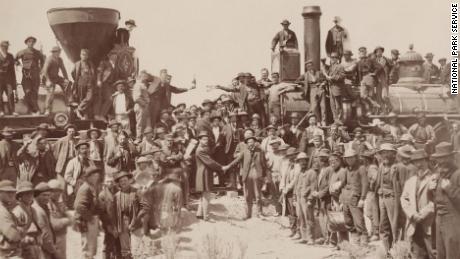 The &quot;Champagne Photo&quot; is among the most memorable images from the Golden Spike Ceremony. 