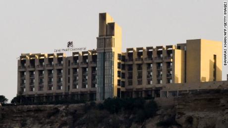 The five-star Pearl Continental hotel in Gwadar, a southwestern Pakistani city, where gunmen launched an attack Saturday.