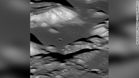 This is a view of the Taurus-Littrow valley and its cliffs, explored by Apollo 17 astronauts.