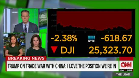 Dow dives as markets react to Trump's trade war with China
