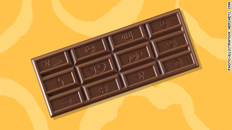 Hershey&#39;s temporary design with emojis.