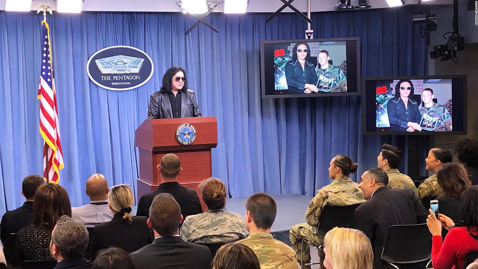 Gene Simmons Delivers Briefing At Pentagon Podium That Has Not Seen A Spokesperson In Almost A Year Cnn