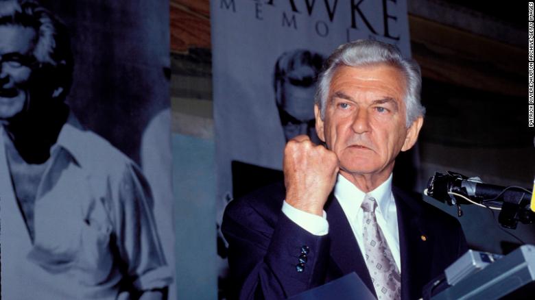 SYDNEY, AUSTRALIA - 1994:  Bob Hawke Prime Minister of Australia (1983 - 1991) at Hawke memoirs launch in 1994 in Sydney, Australia.  (Photo by Patrick Riviere/Getty Images)