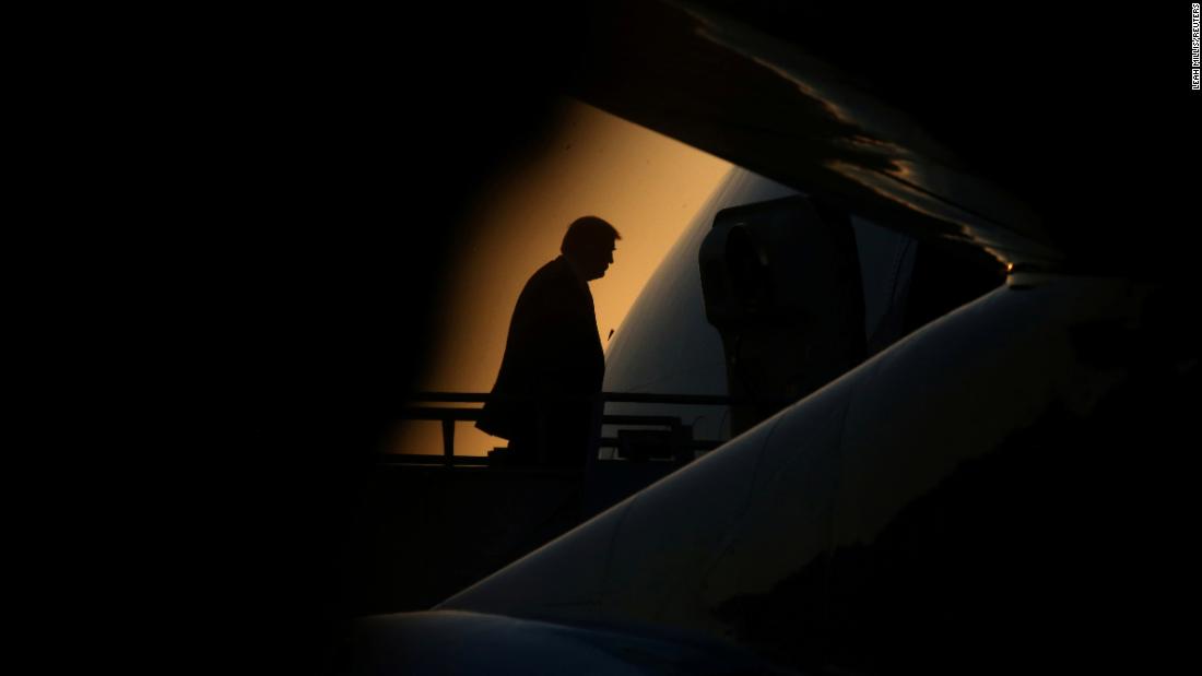 Trump boards Air Force One in Kenner, Louisiana, in May 2019.