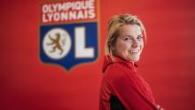 Olympique Lyonnais&#39; Norwegian forward and first woman Ballon d&#39;Or Ada Stolsmo Hegerberg, poses for photographs on February 18, 2019 at the Parc Olylmpique Lyonnais stadium in Decines Charpieu. (Photo by JEFF PACHOUD / AFP)        (Photo credit should read JEFF PACHOUD/AFP/Getty Images)