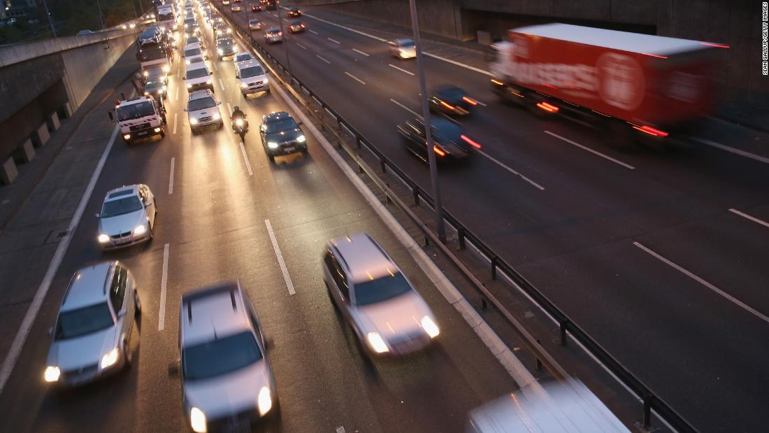 BERLIN, GERMANY - NOVEMBER 03:  Cars and traffic fill the A100 ring highway at dusk on November 3, 2014 in Berlin, Germany. Germany is heatedly debating the introduction of highway tolls (in German: Maut), which in the current form proposed by German Transport Minister Alexander Dobrindt would be levied solely on foreigners. Dobrindt&#39;s office argues that this is not discrimination, which would be illegal under European Union law, since Germans already pay an annual car tax.  (Photo by Sean Gallup/Getty Images)