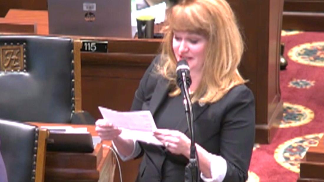 Missouri state Rep. Keri Ingle reads letter to daughter Hattie during ...