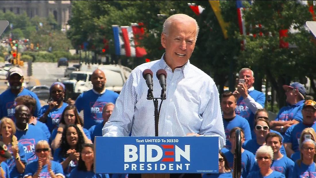 Joe Biden Calls For Unity But Insists He Can Go Toe To Toe With The Gop In First Large Rally 9597
