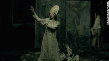 Marilyn Manson donned papal attire in his music video for &quot;Disposable Teens&quot; in 2000. He sang, &quot;I never really hated the one true god, but the god of the people I hated.&quot;