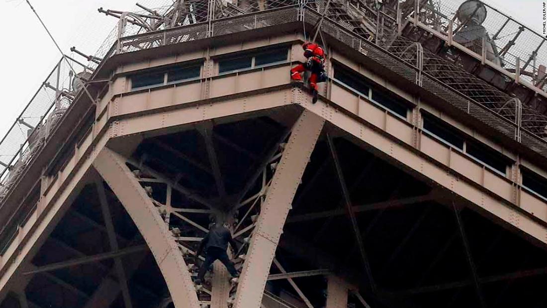 The Eiffel Tower closed because of a man climbing a Parisian monument