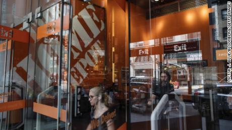 Customers exit a Home Depot Inc. store in New York, U.S., on Friday, Aug. 11, 2017. Home Depot Inc. is scheduled to release earnings figures on August 15. Photographer: Victor J. Blue/Bloomberg via Getty Images