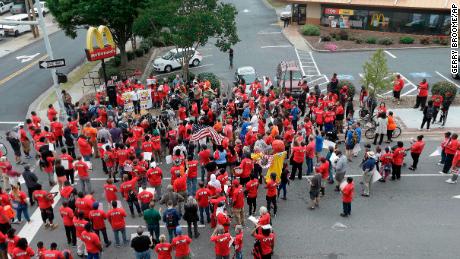 Activists march in Durham.