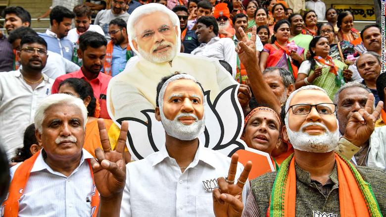 Narendra Modi declares victory in India elections