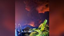 Thick smoke and glow from lava are seen as Mount Agung volcano erupts in Karangasem Regency, Bali, Indonesia, May 24, 2019, in this picture obtained from social media. Picture taken May 24, 2019, and watermarked from source. Wayan Kartika/via REUTERS THIS IMAGE HAS BEEN SUPPLIED BY A THIRD PARTY. MANDATORY CREDIT. NO RESALES. NO ARCHIVES.