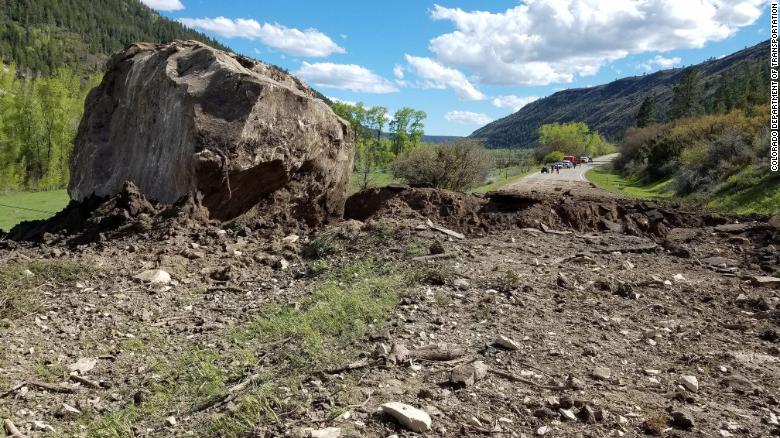 The rock slide occurred Friday on Colorado 145 between Cortez and Telluride. 