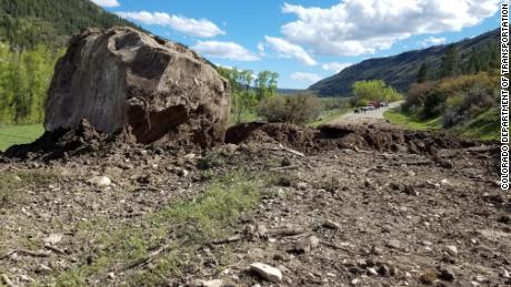 The rock slide occurred Friday on Colorado 145 between Cortez and Telluride. 