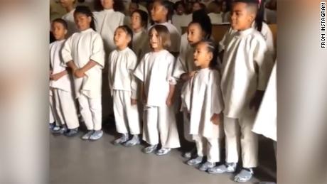 North and Saint West sing at Kanye's Sunday Service
