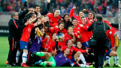 Chile celebrates qualification to its first ever Women&#39;s World Cup.