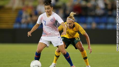 Maria Jose Rojas playing in a friendly against Australia.